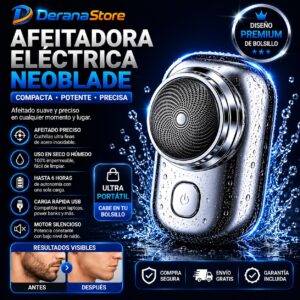 Afeitadora Eléctrica Portátil: NeoBlade Recargable USB | Afeitado Preciso, Compacto e Impermeable