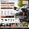 Hidrolavadora Portátil 48V con 2 Baterías y Boquilla 6 en 1 de Alta Presión